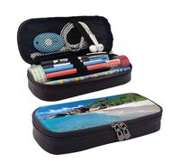 VTCTOASY Trousse à crayons Sun Ocean Octopus avec fermeture éclair - Grande capacité - Esthétique - Trousse à crayons - Portable - Pour bureau, papeterie, maquillage, bureau, Belles plages, Taille