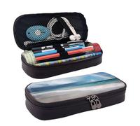 VTCTOASY Trousse à crayons Sun Ocean Octopus avec fermeture éclair - Grande capacité - Esthétique - Trousse à crayons - Portable - Pour bureau, papeterie, maquillage, bureau, Plage avec arc-en-ciel et