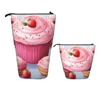 VTCTOASY Trousse à crayons télescopique pour bureau - Motif loup - Trousse à crayons rétractable pour bureau - 7 x 14,5 cm, Donut et cupcake, Taille unique
