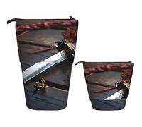 VTCTOASY Trousse à crayons télescopique sur pied pour bureau, adorable schnauzer, trousse à crayons rétractable pour bureau, 7 x 14,5 cm, Épée de samouraï japonaise., Taille unique