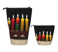 VTCTOASY Trousse à crayons télescopique sur pied pour bureau, trousse à crayons télescopique pour whisky et cigare, trousse à crayons rétractable pour bureau, 7 x 14,5 cm, Bougies Kwanzaa, Taille