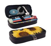 VTCTOASY Trousse à crayons York City Sunset avec fermeture éclair - Grande capacité - Esthétique - Trousse à crayons - Portable - Pour bureau, papeterie, maquillage, bureau, Tournesols jaunes avec