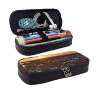 VTCTOASY Trousse à crayons York City Sunset avec fermeture éclair - Grande capacité - Esthétique - Trousse à crayons - Portable - Pour bureau, papeterie, maquillage, bureau, Tableau Coucher de Soleil
