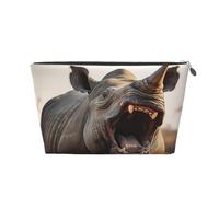 VTCTOASY Trousse de maquillage pour femme, animaux sauvages, ouverture de la bouche, trousse de maquillage portable de grande capacité, sac de rangement de maquillage portable en cuir synthétique,