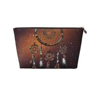 VTCTOASY Trousse de maquillage pour femme - Attrape-rêves - Grande capacité - Portable - En cuir synthétique - Étanche - Jolie trousse de toilette esthétique - Fermeture éclair, doré, One Size