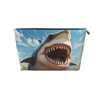 VTCTOASY Trousse de maquillage pour femme avec bouche ouverte, trousse de maquillage portable de grande capacité, sac de rangement de maquillage portable en cuir synthétique, trousse de toilette