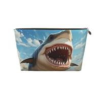 VTCTOASY Trousse de maquillage pour femme avec bouche ouverte, trousse de maquillage portable de grande capacité, sac de rangement de maquillage portable en cuir synthétique, trousse de toilette