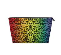 VTCTOASY Trousse de maquillage pour femme avec motif arc-en-ciel, trousse de maquillage de voyage de grande capacité, sac de rangement de maquillage portable en cuir synthétique, trousse de toilette
