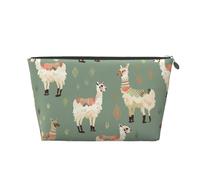 VTCTOASY Trousse de maquillage pour femme en alpaga - Grande capacité - Portable - En cuir synthétique - Étanche - Jolie trousse de toilette - Esthétique - Fermeture éclair, Argenté, One Size