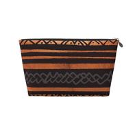 VTCTOASY Trousse de maquillage pour femme en tissu de boue africaine tribal - Grande capacité - Portable - Organiseur de maquillage portable - En cuir synthétique - Imperméable - Jolie trousse de