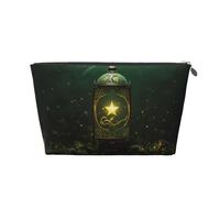 VTCTOASY Trousse de maquillage pour femme - Étoile brillante - Grande capacité - Portable - En cuir synthétique - Étanche - Trousse de toilette mignonne et esthétique avec fermeture éclair, Argenté,