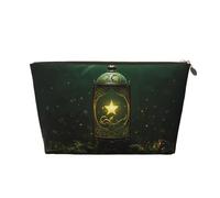 VTCTOASY Trousse de maquillage pour femme - Étoile brillante - Grande capacité - Portable - En cuir synthétique - Étanche - Trousse de toilette mignonne et esthétique avec fermeture éclair, doré, One