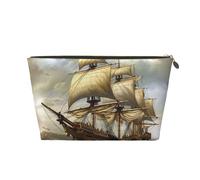 VTCTOASY Trousse de maquillage pour femme - Grande capacité - En cuir synthétique - Étanche - Jolie - Esthétique - Fermeture éclair, doré, One Size