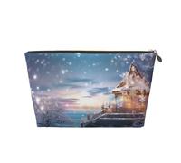 VTCTOASY Trousse de maquillage pour femme - Grande capacité - En cuir synthétique - Étanche - Jolie et esthétique - Fermeture éclair, doré, One Size
