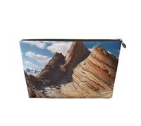 VTCTOASY Trousse de maquillage pour femme - Grande capacité - En cuir synthétique - Étanche - Jolie et esthétique - Fermeture éclair, doré, One Size