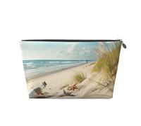 VTCTOASY Trousse de maquillage pour femme - Grande capacité - En cuir synthétique - Étanche - Jolie et esthétique - Fermeture éclair, Argenté, One Size