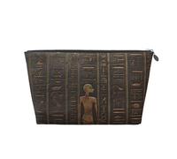 VTCTOASY Trousse de maquillage pour femme - Hiéroglyphe égyptien antique - Grande capacité - Portable - Organiseur de maquillage portable - En cuir synthétique - Imperméable - Jolie trousse de