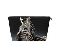 VTCTOASY Trousse de maquillage pour femme - Motif animaux sauvages - Zèbre - Grande capacité - Portable - En cuir synthétique - Étanche - Jolie trousse de toilette - Esthétique - Fermeture éclair,