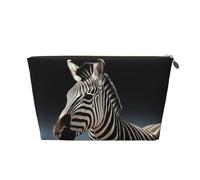 VTCTOASY Trousse de maquillage pour femme - Motif animaux sauvages - Zèbre - Grande capacité - Portable - En cuir synthétique - Étanche - Jolie trousse de toilette - Esthétique - Fermeture éclair,