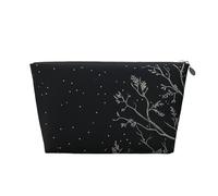 VTCTOASY Trousse de maquillage pour femme - Motif branches d'arbre et lune - Grande capacité - Portable - En cuir synthétique - Étanche - Jolie trousse de toilette esthétique à fermeture éclair,