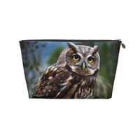 VTCTOASY Trousse de maquillage pour femme - Motif hibou sauvage, oiseaux - Grande capacité - Portable - En cuir synthétique - Étanche - Jolie trousse de toilette esthétique à fermeture éclair,