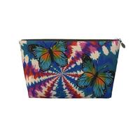 VTCTOASY Trousse de maquillage pour femme - Motif papillon - Grande capacité - Portable - En cuir synthétique - Étanche - Jolie et esthétique - Fermeture éclair, doré, One Size