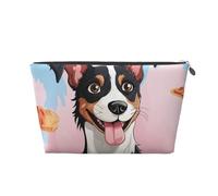 VTCTOASY Trousse de maquillage pour femme - Rat Terrier - Grande capacité - Portable - En cuir synthétique - Étanche - Jolie et esthétique - Fermeture éclair, Argenté, One Size