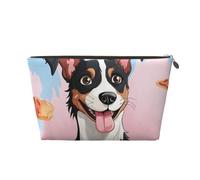 VTCTOASY Trousse de maquillage pour femme - Rat Terrier - Grande capacité - Portable - En cuir synthétique - Étanche - Jolie et esthétique - Fermeture éclair, doré, One Size