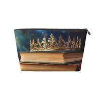 VTCTOASY Trousse de maquillage pour femme - Style vintage - Grande capacité - Portable - En cuir synthétique - Étanche - Jolie et esthétique - Fermeture éclair, Argenté, One Size