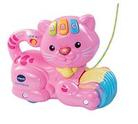 VTech - 1,2,3 P'tit Chat Rose, Jouet à Tirer, Chaton Interactif à Promener, Jeu de Motricité et d'Éveil Musical, Jouet Éducatif, Cadeau Enfant Dès 1 an - Contenu en Français