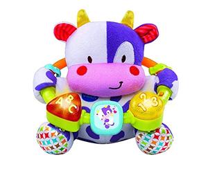 VTech 3480-166022 Vache Muusique Peluche Interactive de Bébé avec Doux, Multicolore, Unique