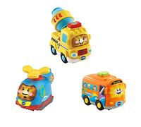 VTech 80-242184 TUT Baby Flitzer Lot de 3 véhicules de Voyage, hélicoptère, bétonnière - Multicolore