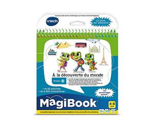 VTech 80-462405 MagiBook, Livre Éducatif Enfant À la Découverte du Monde, Pages Illustrées et Tactiles, Niveau 2, Cadeau Garçon et Fille de 4 Ans à 8 Ans - Contenu en Français, 17.8 x 1.8 x 18.7 cm