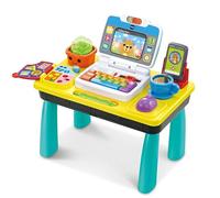 VTech Baby Big Business Bureau pour bébé Anglais | Mini bureau de bureau lumineux pour ordinateur portable, téléphone, livre et webcam ; 3 modes d'apprentissage des lettres et
