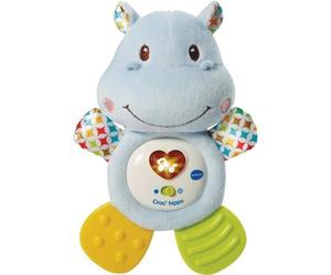 VTECH BABY - Hochet Croc'Hippo - Peluche Texturée Bleue