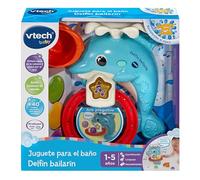 VTech -Baby Jouet pour Le Bain Dauphin Dansant avec Un Bouton Lumineux Qui Active des Phrases, des chansons et des Sons Amusants pour Enfants à partir de 1 an, Version ESP