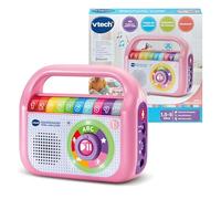 VTech -Baby Lecteur Musical enregistre Chante et Danse Jouet pour Enfants à | Certifié CE + EN71, couleur rose, radio enfant avec Bluetooth, enregistreur, 14,8 x 17,5 x 6 cm, 4 piles AA, version ESP