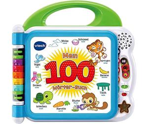 VTech Baby Mon Livre de 100 Mots - Livre d'images interactif pour Apprendre Les Premiers Mots avec 12 Pages bilinguales en Allemand - pour Les Enfants de 2 à 5 Ans