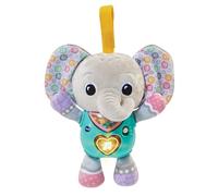 VTech -Baby Peluche musicale pour bébé 3 mois, éléphant en tissu avec différentes textures, bande Velcro à suspendre, enseigne le vocabulaire de base, version ESP