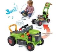 VTech - Super Tracteur Magi Tondeuse Vert - Porteur Pousseur Bébé 3 en 1 - Tracteur Tondeuse Enfant - Jeu Évolutif - Jouet d'Éveil et de Motricité Enfant - Cadeau Bébé Dès 1 an - Contenu en Français