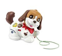 VTech Baby Walk & Woof Puppy, Chien Jouet à Tirer avec Musique, Lettres et Phrases, Cadeau interactif pour bébés de 1, 2, 3 Ans et Plus, Version Anglaise