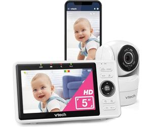 VTech Babyphone Camera 5 inch Baby Camera 1080p, 120° Wide Angle View, Night Vision, Remote Pan-Tilt Zoom, Two-Way Talc, Works with iOS and Android, WiFi