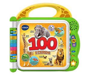 VTech Bébé - Mes 100 Premiers Mots - Découvrez et rencontrez 100 Animaux différents - FR-en - Jouets éducatifs pour bébé - Design Robuste et Durable - Âge: 1-4 Ans