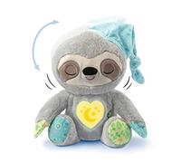 VTech Bébé qui ronfle, le paresseux Snooze est un joli doudou pour aider à dormir, avec des sons naturels et quotidiens, de la musique et une veilleuse, pour les enfants dès la naissance