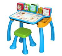VTech Bureau Multi-activités 6 en 1 Centre éducatif interactif, Jouet pour Enfants à partir de 3 Ans, Tableau Noir, Musique, Bloc-Notes, Tablette et Tabouret, Lettres, Chiffres, Version ESP