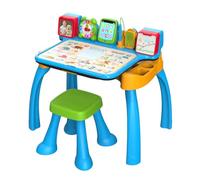 VTech Bureau Multi-activités 6 en 1 Centre éducatif interactif, Tableau Noir, Musique, Tablette et Tabouret. Lettres, Chiffres, Musique et Plus.