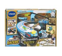 VTech - Car-Board Racers, Circuit Voitures Flight Challenge, Pistes de Course en Carton Recyclé* Extensibles à l’Infini avec Hélicoptère Motorisé, Cadeau Enfant Dès 5 Ans - Contenu en Français