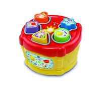 VTech Chimpón Tambor 80-185122 Jouet électronique encastrable avec pièces pour insérer et Apprendre Les Formes, Chiffres et Animaux Multicolore