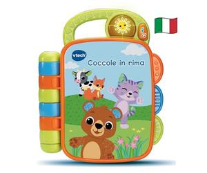 VTech Choisir en Rime, Livre sensoriel interactif pour bébé avec comptines et Sons d'animaux, Livre pour Enfants avec 4 comptines et 15 mélodies, Langue Italienne, Piles incluses, 6-36 Mois