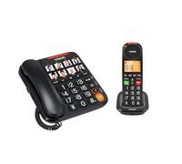 VTech CL6550 téléphone Filaire + téléphone DECT sans Fil,à Grosses Touches,bloqueur d'appels,combiné et Base avec Haut-Parleur,Gros Boutons et Grand écran,Touches de Composition avec Photo